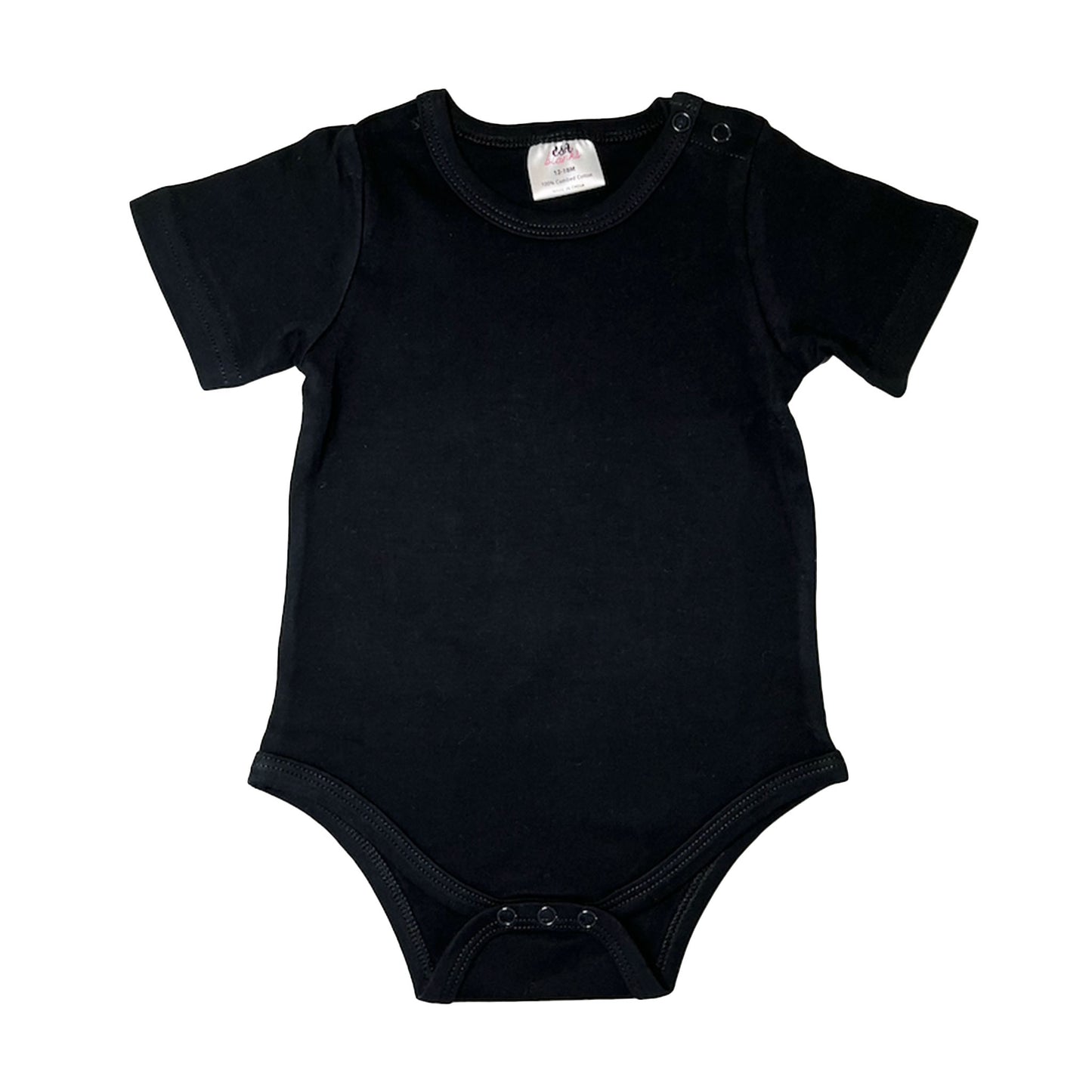 Baby Short Sleeve Bodysuit | Black