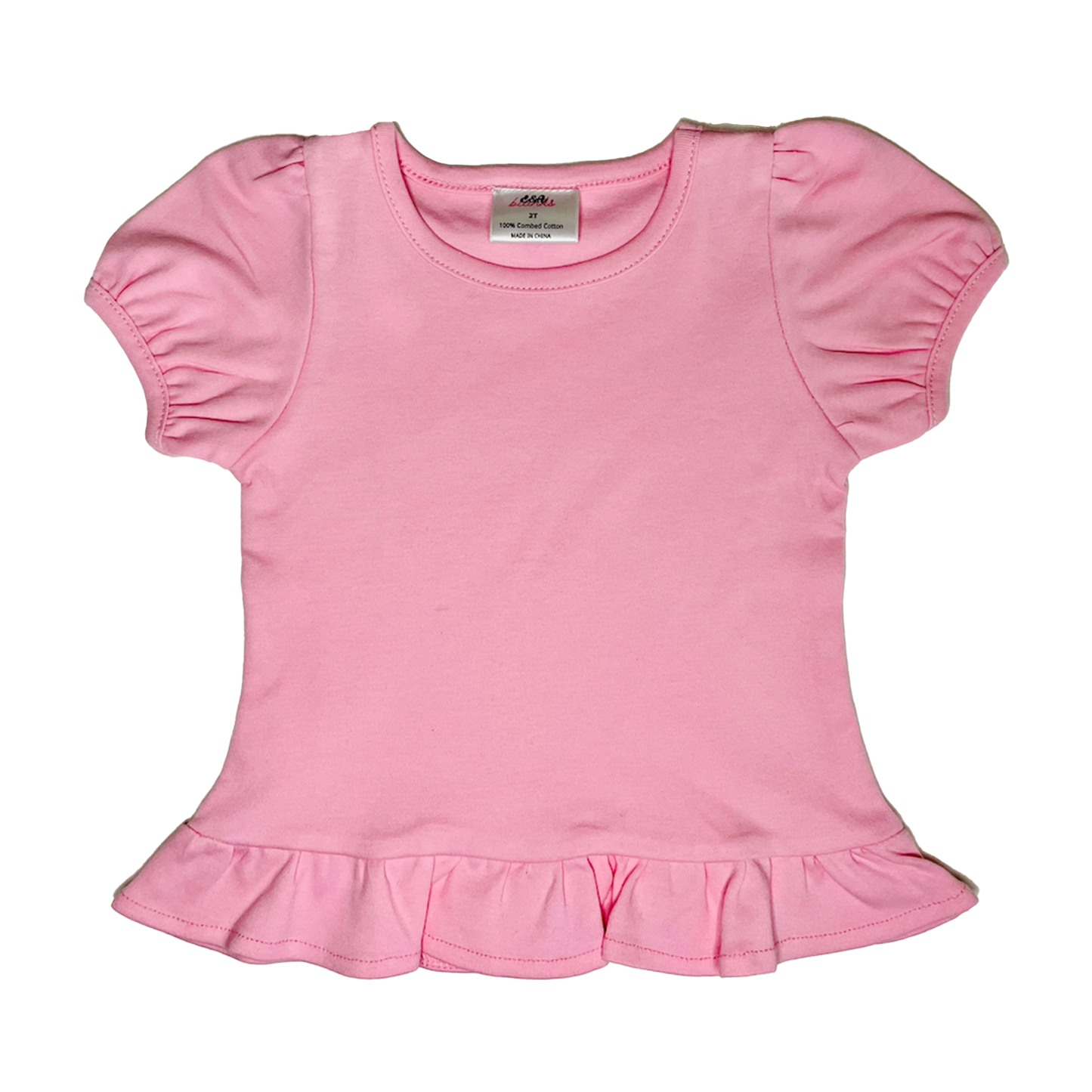 Ruffle Short Sleeve Shirt | Pink