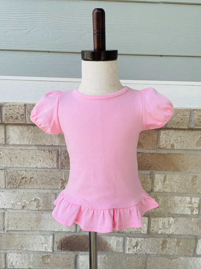 Ruffle Short Sleeve Shirt | Pink