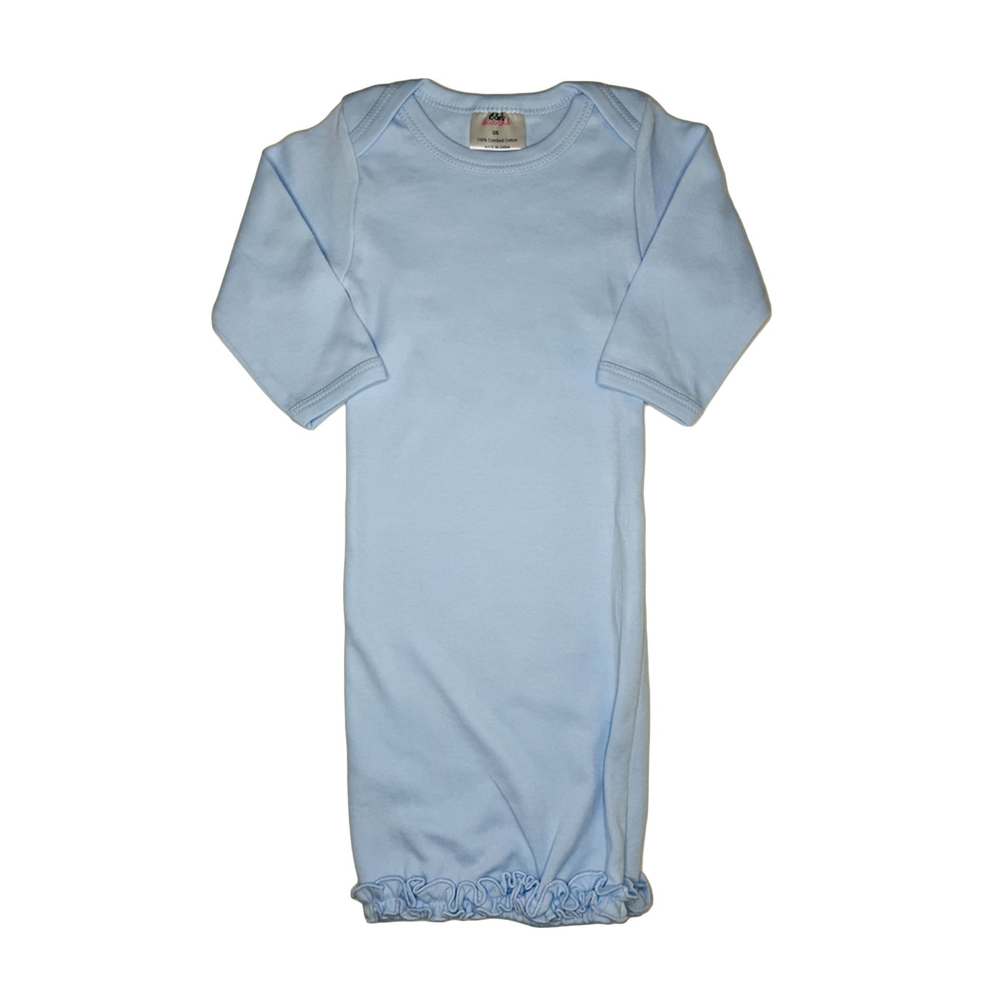 Baby Ruffle Long Sleeve Gown | Baby Blue