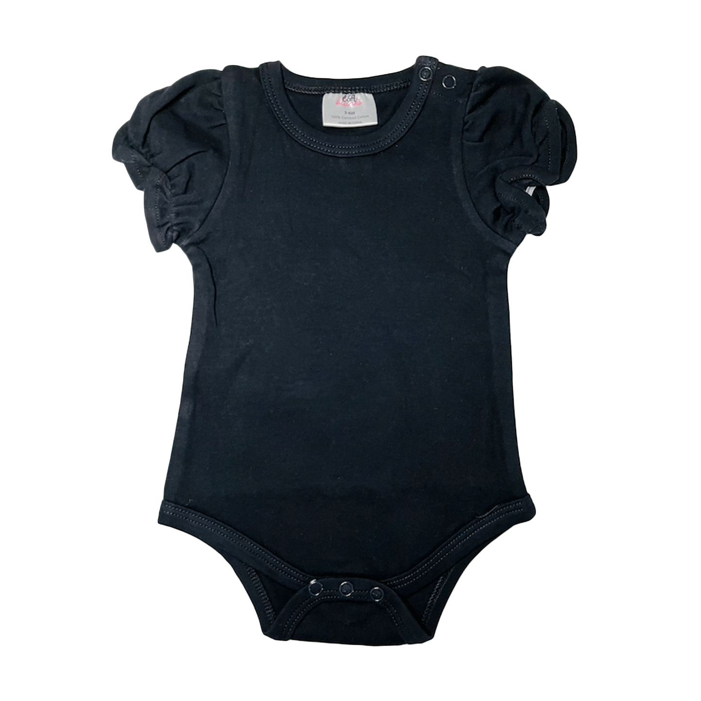 Girls Puff Short Sleeve Bodysuit | Black