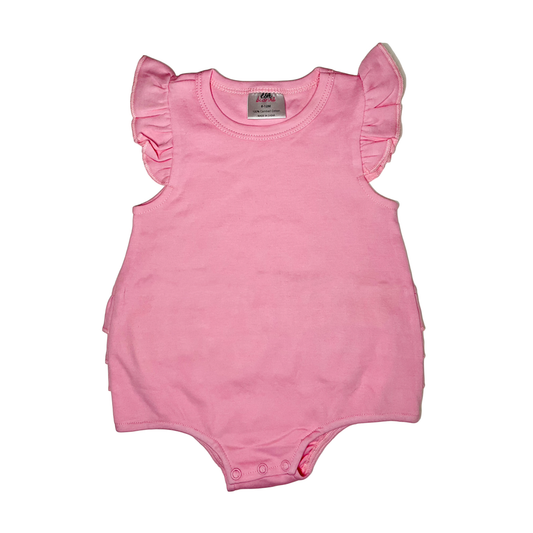 Ruffle Bum Bubble Romper | Pink