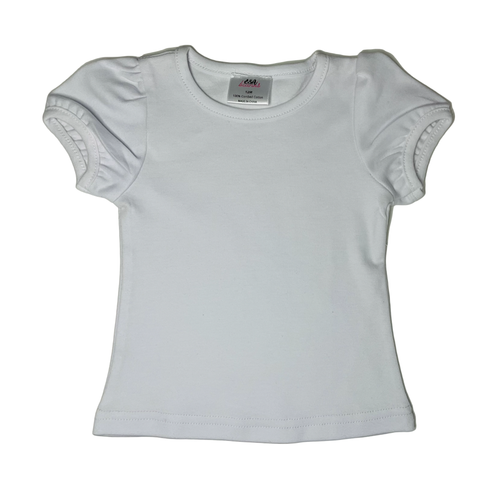 Puff Short Sleeve Shirt | White – E&A Blanks